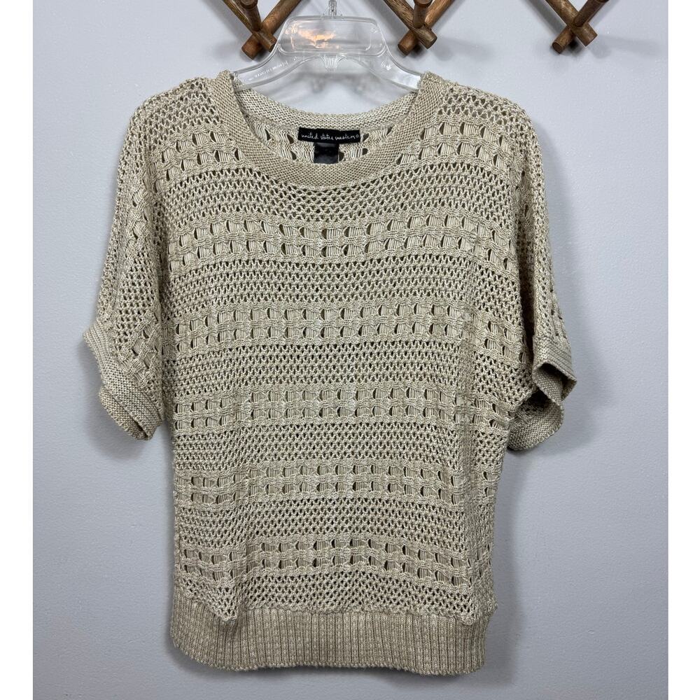 United States Sweaters Crochet Short Sleeve Sweater Size M